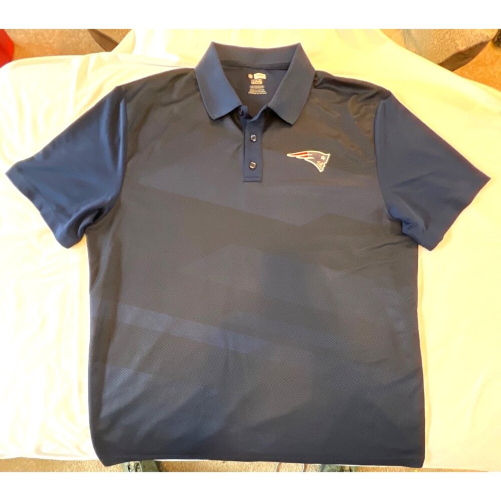 NFL Team Apparel TX3 Cool New England Patriots Polo Shirt 2XL Navy Blue Polyeste